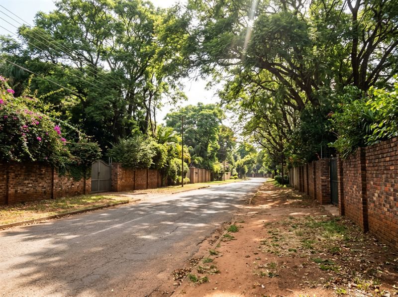 Quiet road with brick walls in Mount Pleasant